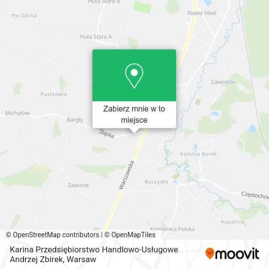 Mapa Karina Przedsiębiorstwo Handlowo-Usługowe Andrzej Zbirek