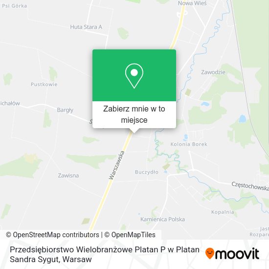 Mapa Przedsiębiorstwo Wielobranżowe Platan P w Platan Sandra Sygut