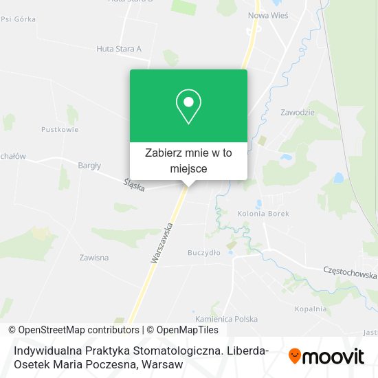 Mapa Indywidualna Praktyka Stomatologiczna. Liberda-Osetek Maria Poczesna