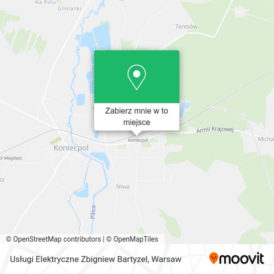 Mapa Usługi Elektryczne Zbigniew Bartyzel