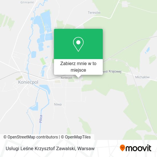 Mapa Usługi Leśne Krzysztof Zawalski