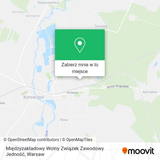 Mapa Międzyzakładowy Wolny Związek Zawodowy Jedność