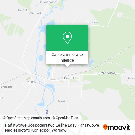 Mapa Państwowe Gospodarstwo Leśne Lasy Państwowe Nadleśnictwo Koniecpol