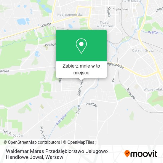 Mapa Waldemar Maras Przedsiębiorstwo Usługowo Handlowe Jowal