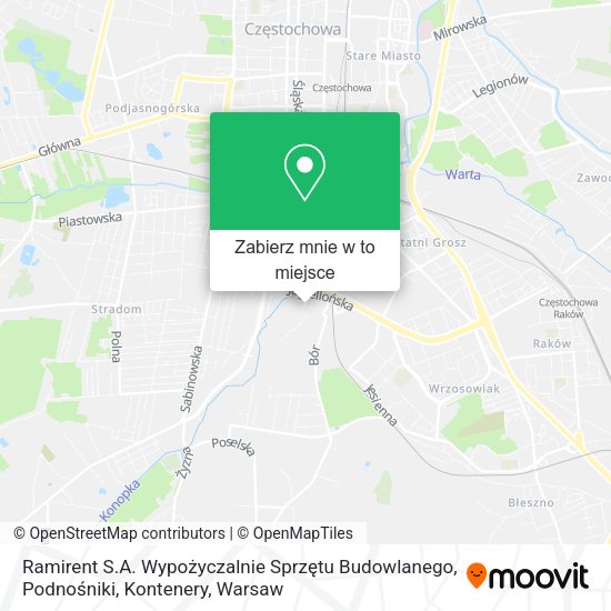 Mapa Ramirent S.A. Wypożyczalnie Sprzętu Budowlanego, Podnośniki, Kontenery