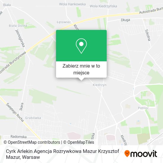 Mapa Cyrk Arlekin Agencja Rozrywkowa Mazur Krzysztof Mazur