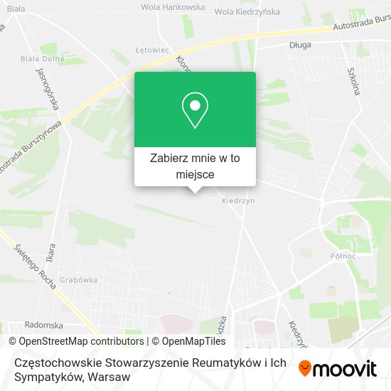 Mapa Częstochowskie Stowarzyszenie Reumatyków i Ich Sympatyków