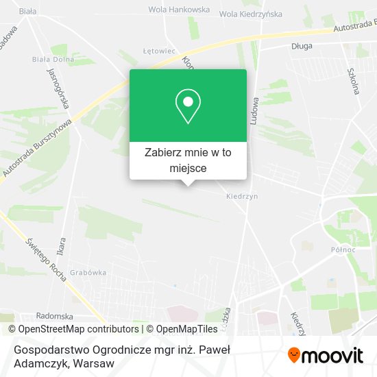 Mapa Gospodarstwo Ogrodnicze mgr inż. Paweł Adamczyk