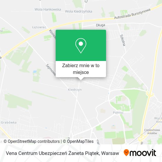 Mapa Vena Centrum Ubezpieczeń Żaneta Piątek