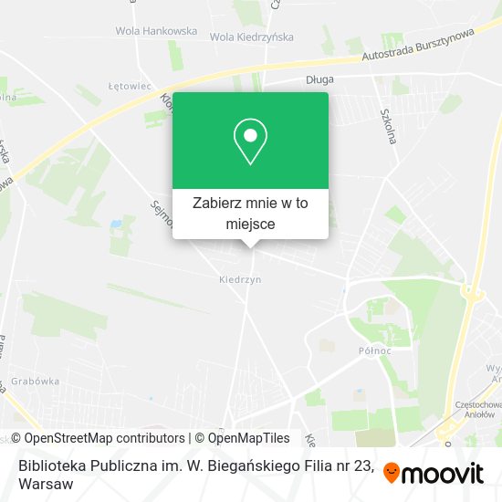 Mapa Biblioteka Publiczna im. W. Biegańskiego Filia nr 23