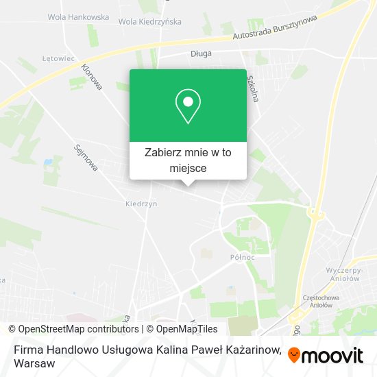 Mapa Firma Handlowo Usługowa Kalina Paweł Każarinow