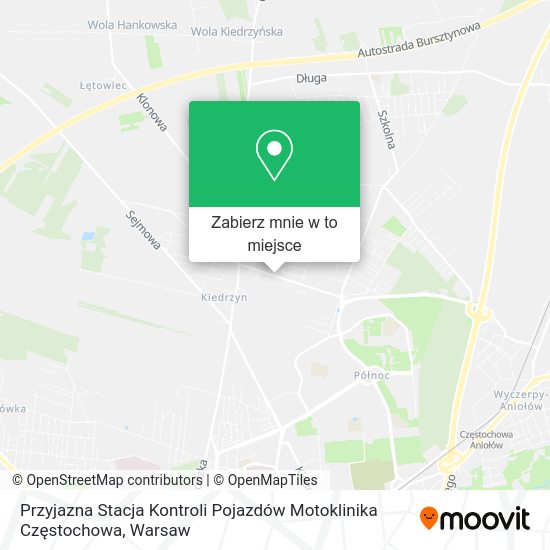 Mapa Przyjazna Stacja Kontroli Pojazdów Motoklinika Częstochowa