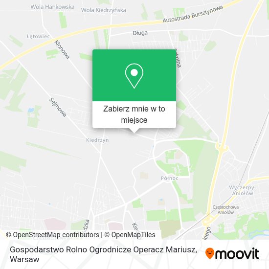 Mapa Gospodarstwo Rolno Ogrodnicze Operacz Mariusz