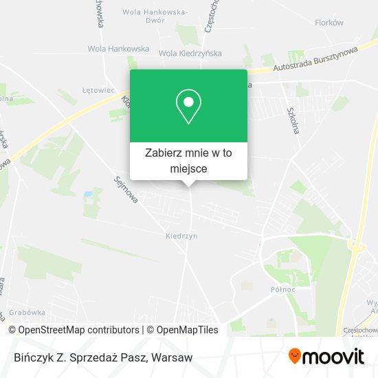 Mapa Bińczyk Z. Sprzedaż Pasz