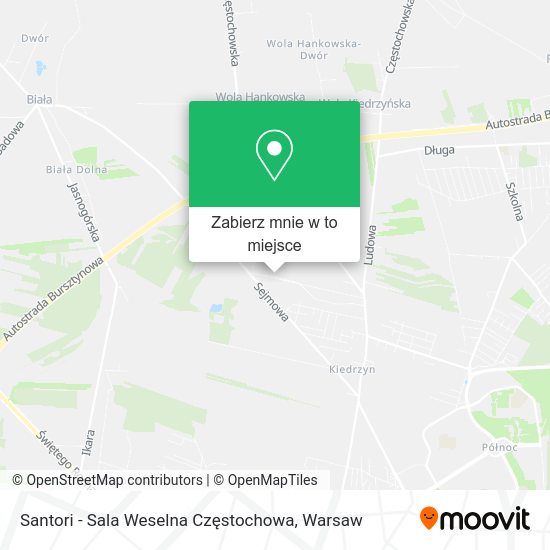 Mapa Santori - Sala Weselna Częstochowa