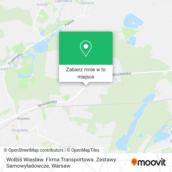 Mapa Wolbiś Wiesław. Firma Transportowa. Zestawy Samowyładowcze