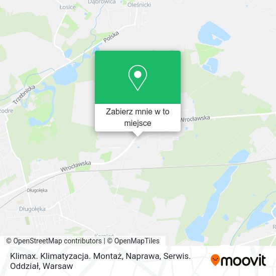 Mapa Klimax. Klimatyzacja. Montaż, Naprawa, Serwis. Oddział