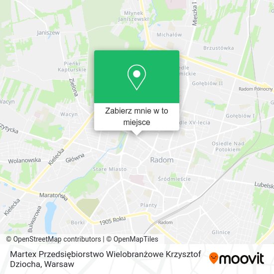 Mapa Martex Przedsiębiorstwo Wielobranżowe Krzysztof Dziocha