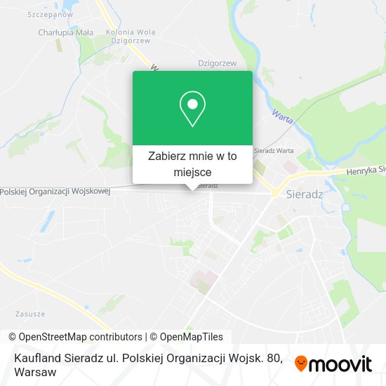 Mapa Kaufland Sieradz ul. Polskiej Organizacji Wojsk. 80