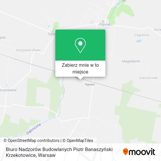 Mapa Biuro Nadzorów Budowlanych Piotr Banaszyński Krzekotowice