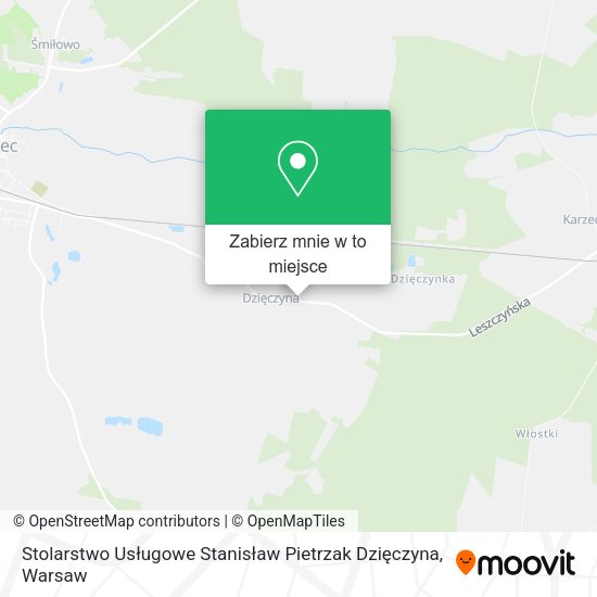 Mapa Stolarstwo Usługowe Stanisław Pietrzak Dzięczyna