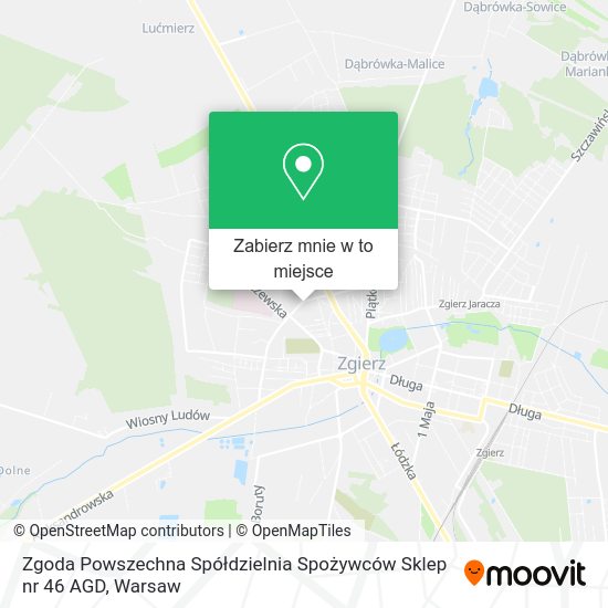 Mapa Zgoda Powszechna Spółdzielnia Spożywców Sklep nr 46 AGD