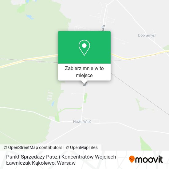 Mapa Punkt Sprzedaży Pasz i Koncentratów Wojciech Ławniczak Kąkolewo