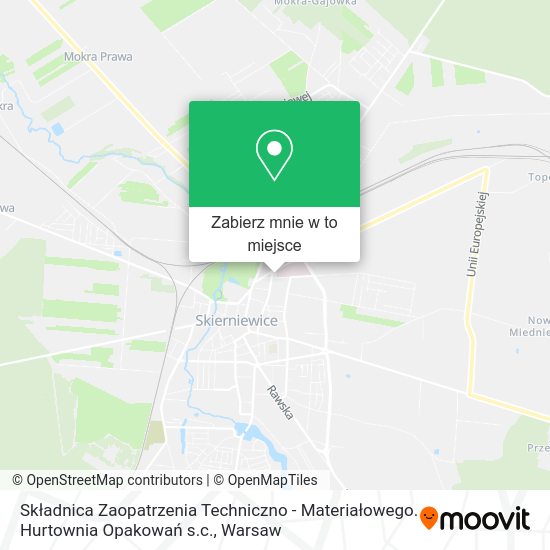 Mapa Składnica Zaopatrzenia Techniczno - Materiałowego. Hurtownia Opakowań s.c.