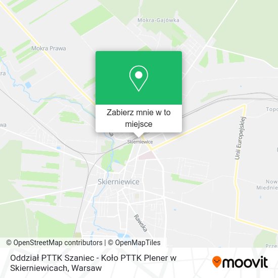 Mapa Oddział PTTK Szaniec - Koło PTTK Plener w Skierniewicach