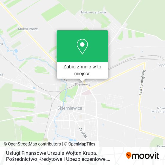 Mapa Usługi Finansowe Urszula Wojtan Krupa. Pośrednictwo Kredytowe i Ubezpieczeniowe