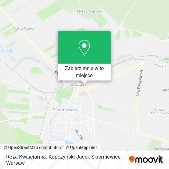 Mapa Róża Kwiaciarnia. Kopczyński Jacek Skierniewice