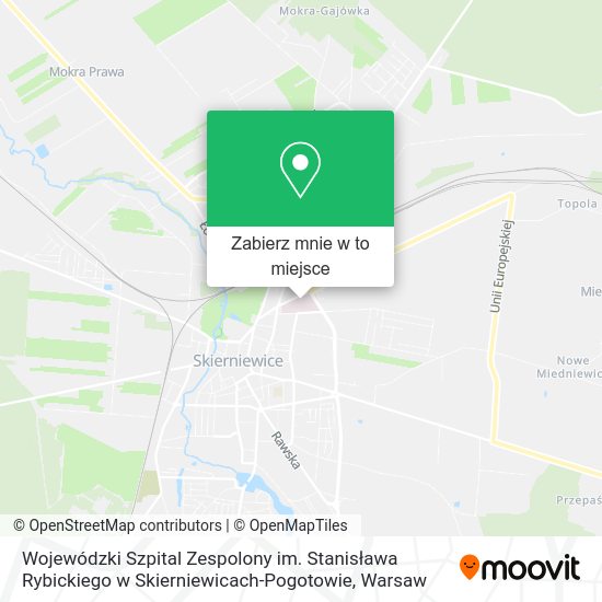 Mapa Wojewódzki Szpital Zespolony im. Stanisława Rybickiego w Skierniewicach-Pogotowie