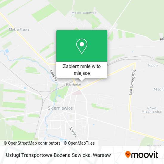 Mapa Usługi Transportowe Bożena Sawicka