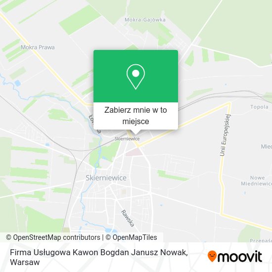 Mapa Firma Usługowa Kawon Bogdan Janusz Nowak