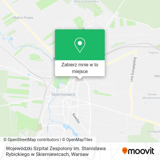 Mapa Wojewódzki Szpital Zespolony im. Stanisława Rybickiego w Skierniewicach