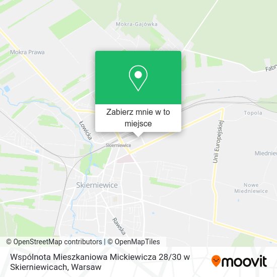 Mapa Wspólnota Mieszkaniowa Mickiewicza 28 / 30 w Skierniewicach