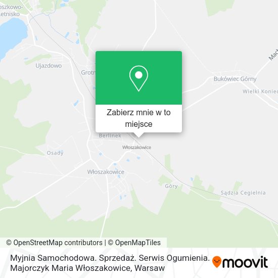 Mapa Myjnia Samochodowa. Sprzedaż. Serwis Ogumienia. Majorczyk Maria Włoszakowice