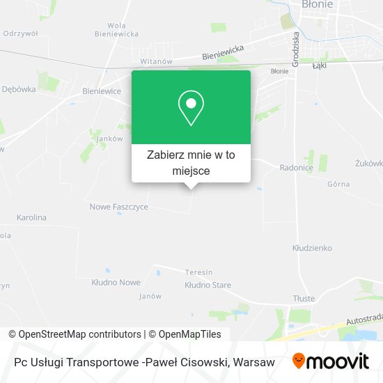 Mapa Pc Usługi Transportowe -Paweł Cisowski