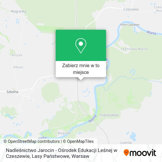 Mapa Nadleśnictwo Jarocin - Ośrodek Edukacji Leśnej w Czeszewie, Lasy Państwowe