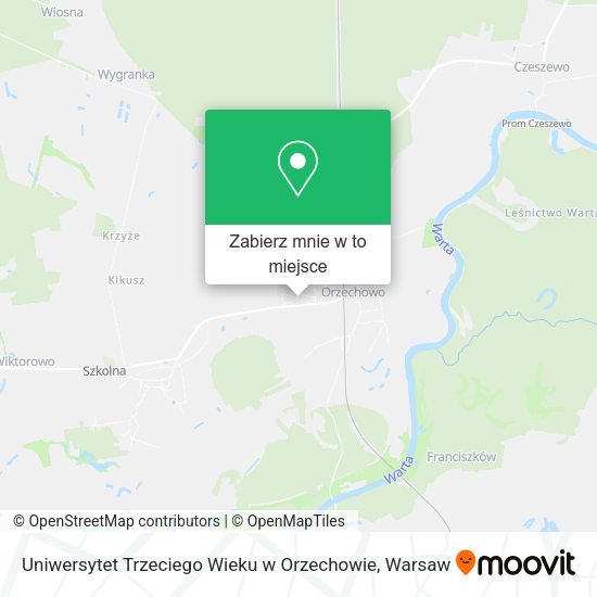 Mapa Uniwersytet Trzeciego Wieku w Orzechowie