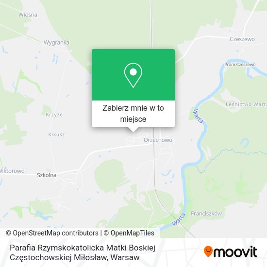 Mapa Parafia Rzymskokatolicka Matki Boskiej Częstochowskiej Miłosław