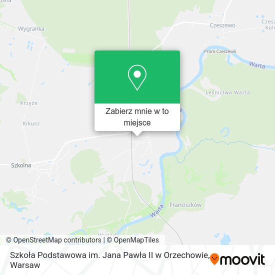 Mapa Szkoła Podstawowa im. Jana Pawła II w Orzechowie