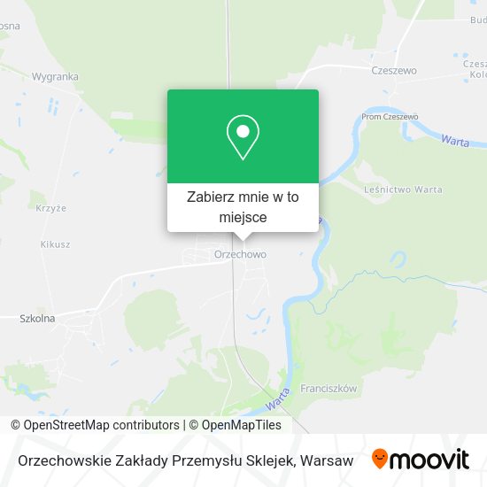 Mapa Orzechowskie Zakłady Przemysłu Sklejek