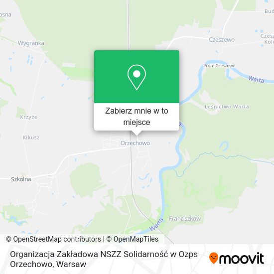 Mapa Organizacja Zakładowa NSZZ Solidarność w Ozps Orzechowo