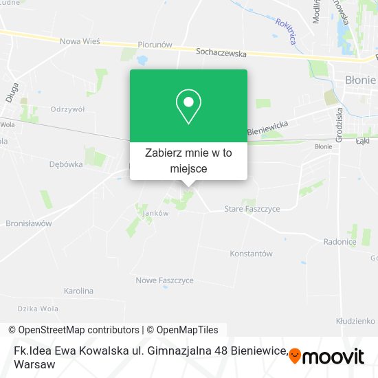 Mapa Fk.Idea Ewa Kowalska ul. Gimnazjalna 48 Bieniewice