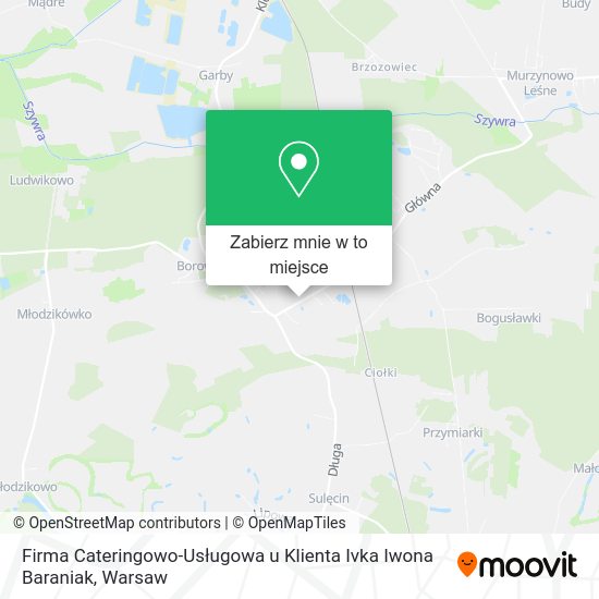 Mapa Firma Cateringowo-Usługowa u Klienta Ivka Iwona Baraniak