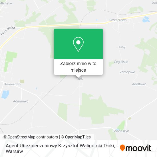 Mapa Agent Ubezpieczeniowy Krzysztof Waligórski Tłoki