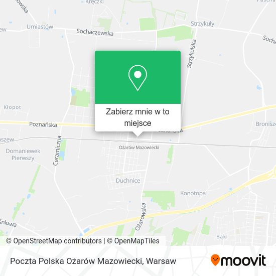 Mapa Poczta Polska Ożarów Mazowiecki