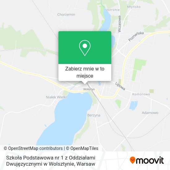 Mapa Szkoła Podstawowa nr 1 z Oddziałami Dwujęzycznymi w Wolsztynie