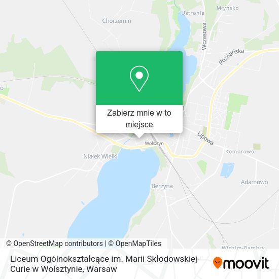 Mapa Liceum Ogólnokształcące im. Marii Skłodowskiej-Curie w Wolsztynie